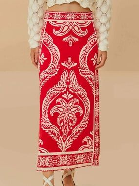 Tropical Jacquard Knit Skirt